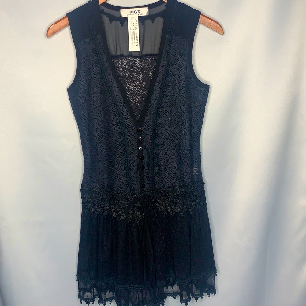 Unyx Black Mesh Button-Up Blouse